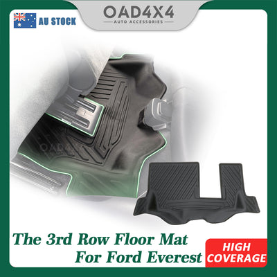 Floor Mats 3rd / Third Row for Ford Everest UA/UA II 2015-2022 Tailored TPE 5D High Coverage Floor Mat Liner Car Mats