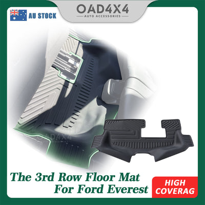 Floor Mats 3rd / Third Row fits Ford Everest 2022-Onwards Tailored TPE 5D High Coverage Floor Mat Liner Car Mats