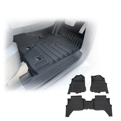 5D TPE Floor Mats fit Ford Ranger Dual Cab Next-Gen 2022-Onwards Tailored Door Sill Covered Floor Mat Liner Car Mats