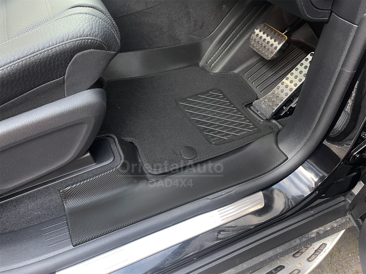 5D TPE Floor Mats & 3D Cargo Mat for Mercedes Benz GLS-CLASS X167 2019+  Upper Detachable Carpet Floor Mat with Door Sills Covered + Boot Mat