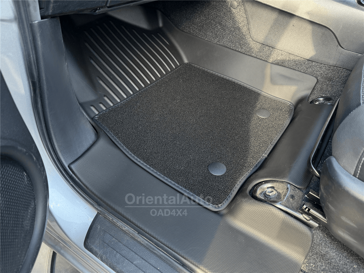 5D Double-Layer Car Floor Mats for Toyota Hilux Auto Transmission Dual Cab 2015-Onwards