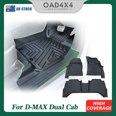 5D TPE Floor Mats fit ISUZU D-MAX Dual Cab 2020-Onwards Tailored Door Sill Covered Floor Liner Car Mats for DMAX