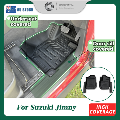 5D TPE Floor Mats Front 2pcs for Suzuki Jimny 5 Doors Auto Transmission 2023+ Door Sill Covered Car Mats