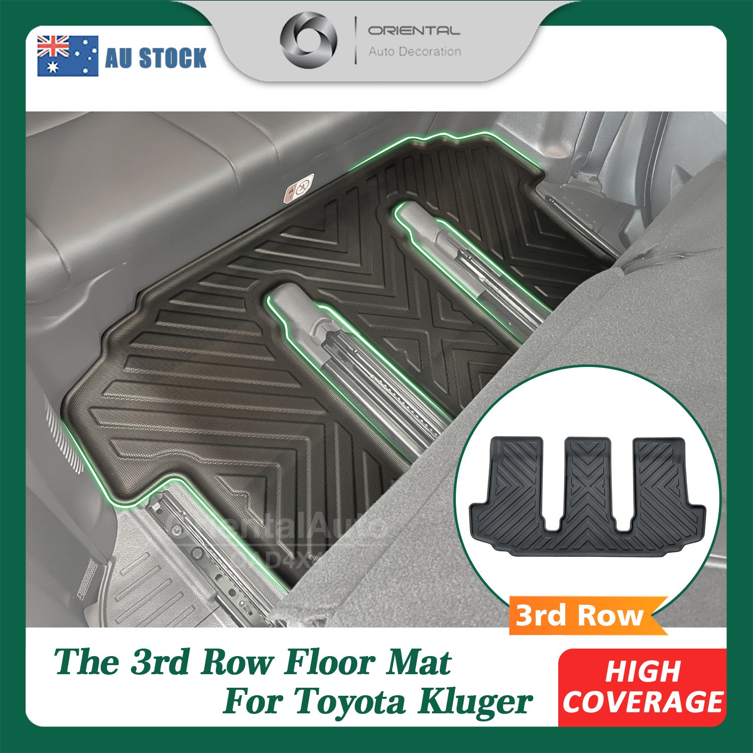 5D TPE Floor Mats 3rd Third Row for Toyota Kluger 2021 model S