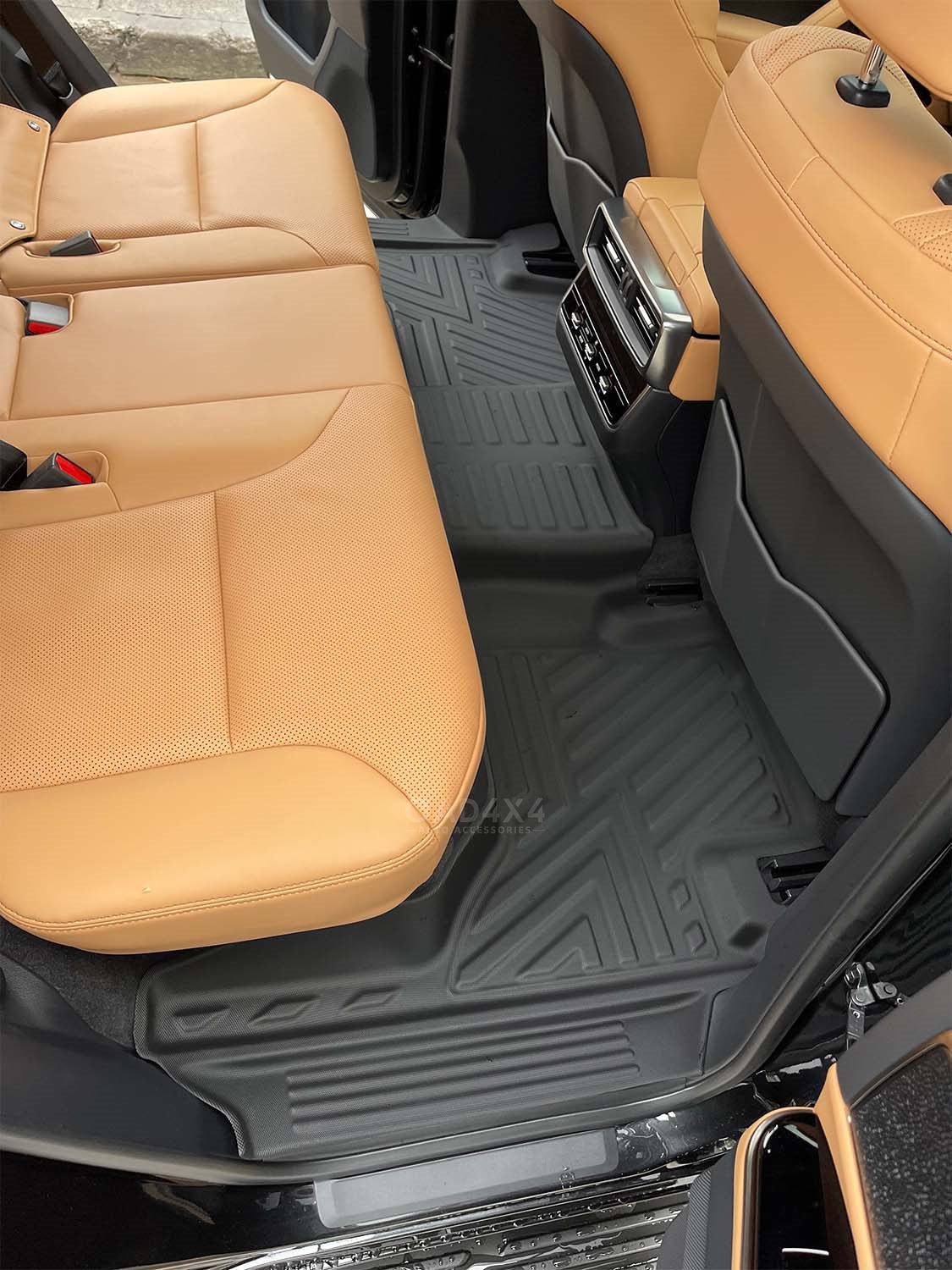OAD 2 Rows Floor Mats & 3D Cargo Mat Boot Liner for Lexus LX500d LX600 5 Seats 5D TPE Floor Mat With Door Sill Covered