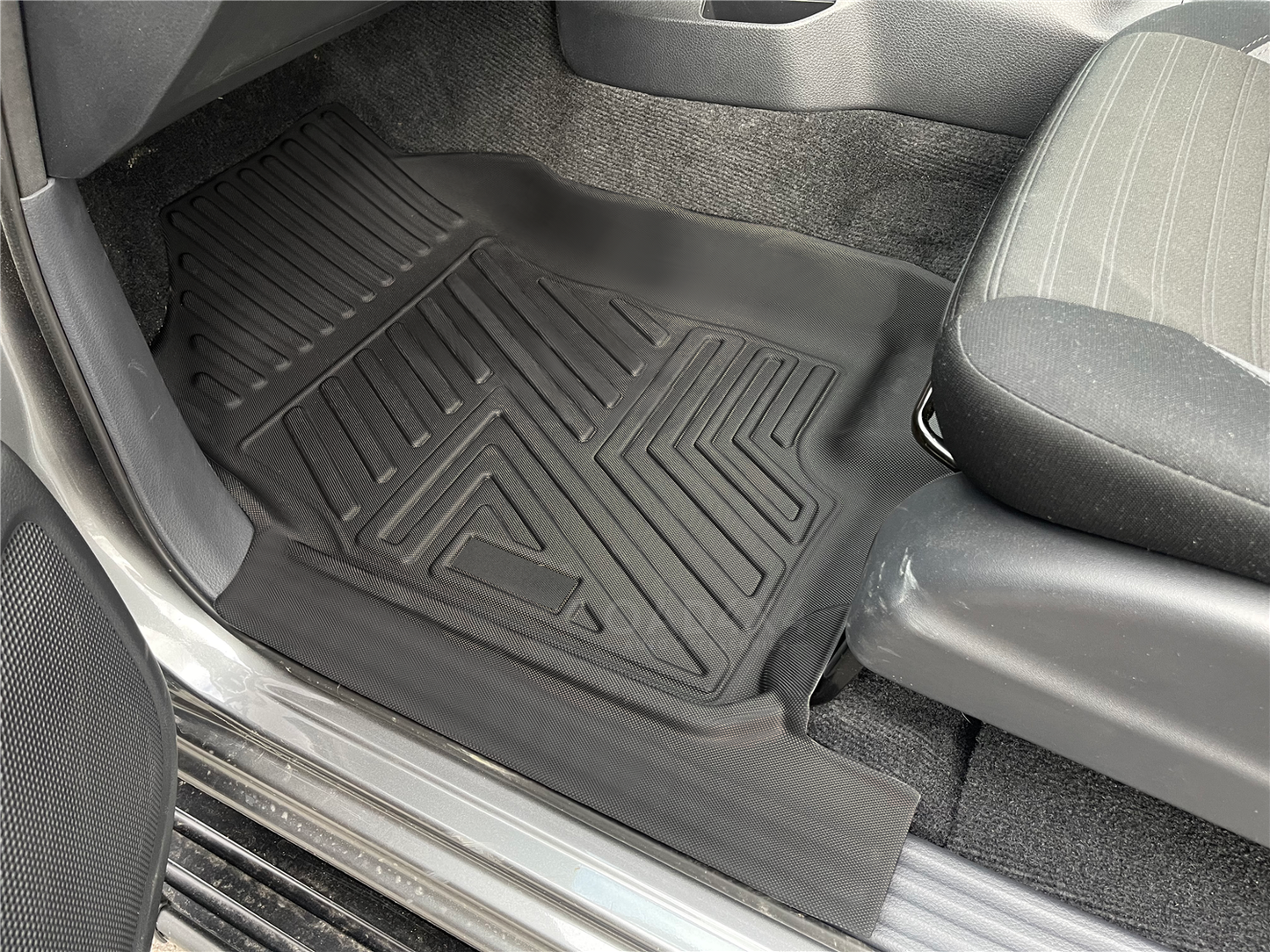 5D TPE 2pcs Floor Mats for Nissan Navara NP300 D23 Single / Extra Cab 2015-Onwards Tailored Door Sill Covered Car Floor Mat Liner