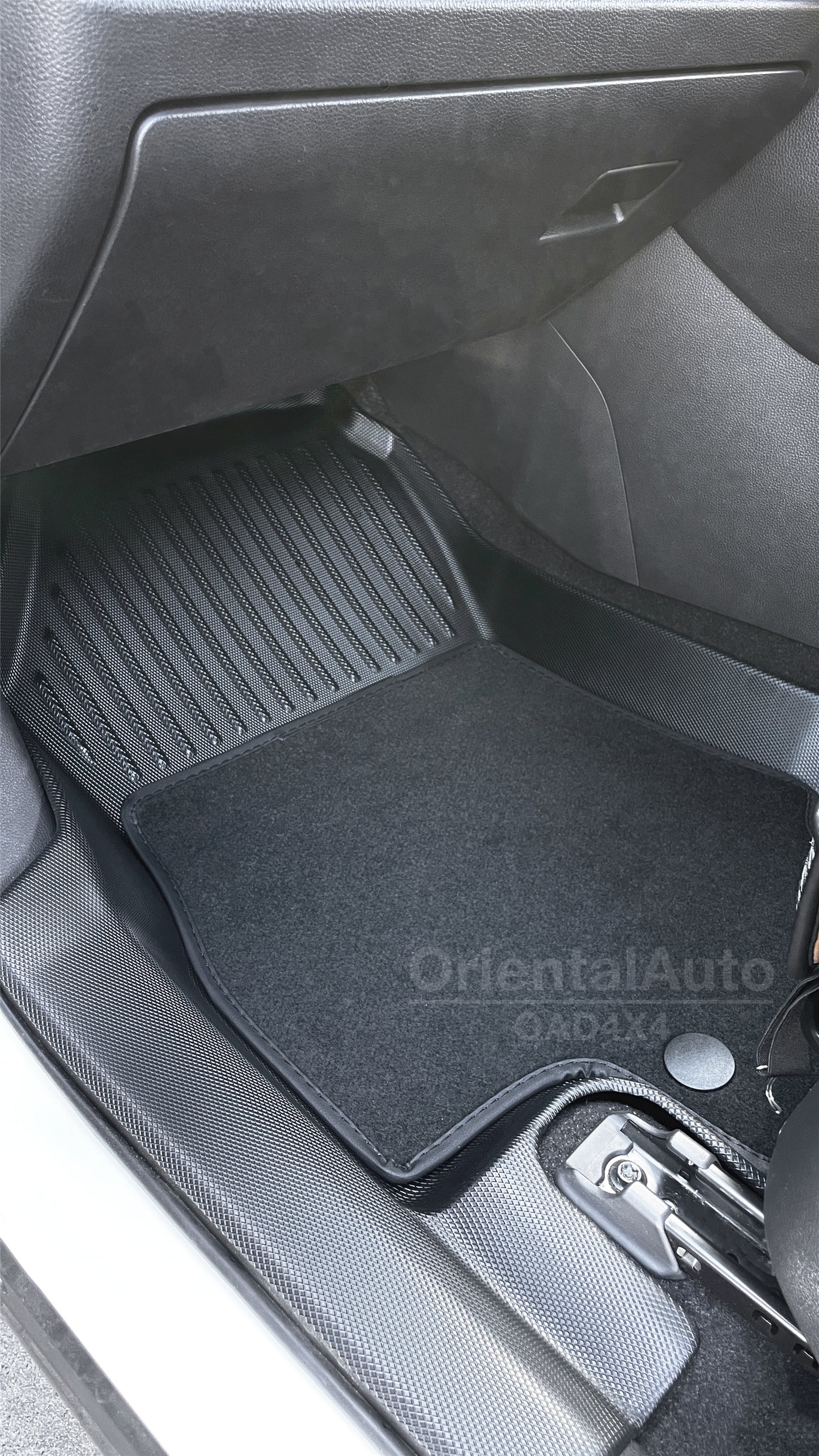5D TPE Floor Mats for Toyota RAV4 2019-Onwards Tailored Door Sill Covered Car Floor Mat Liner with Detachable Carpet