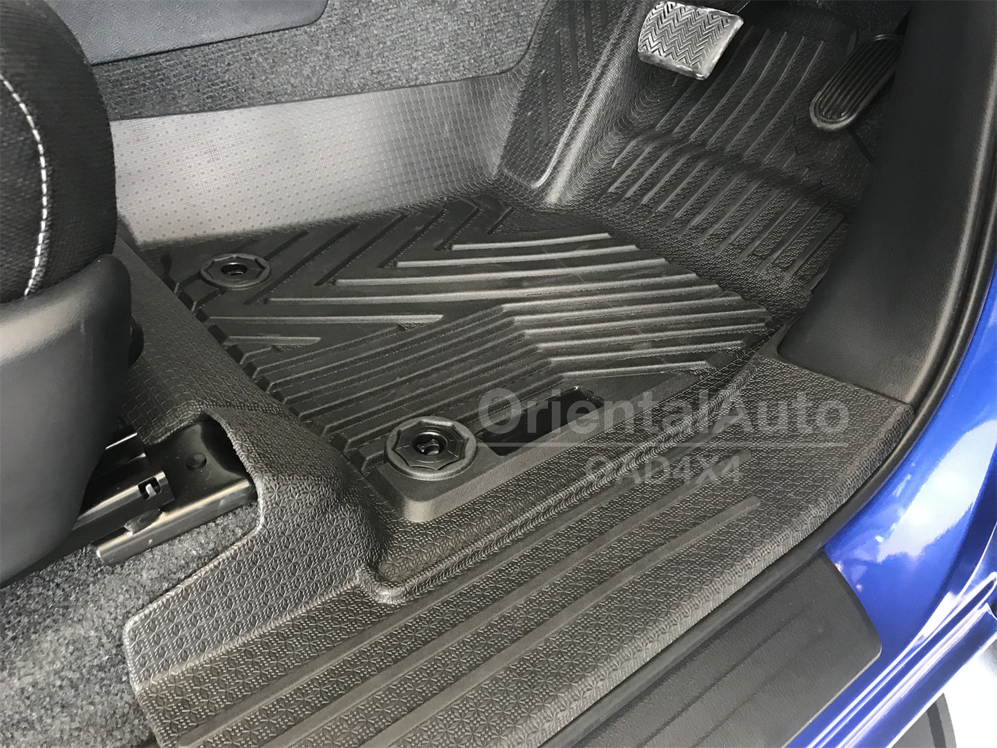 OAD Injection Floor Mats for Toyota Hilux Auto Dual Cab 2015+ Tailored 5D TPE Door Sill Covered Floor Mat Liner