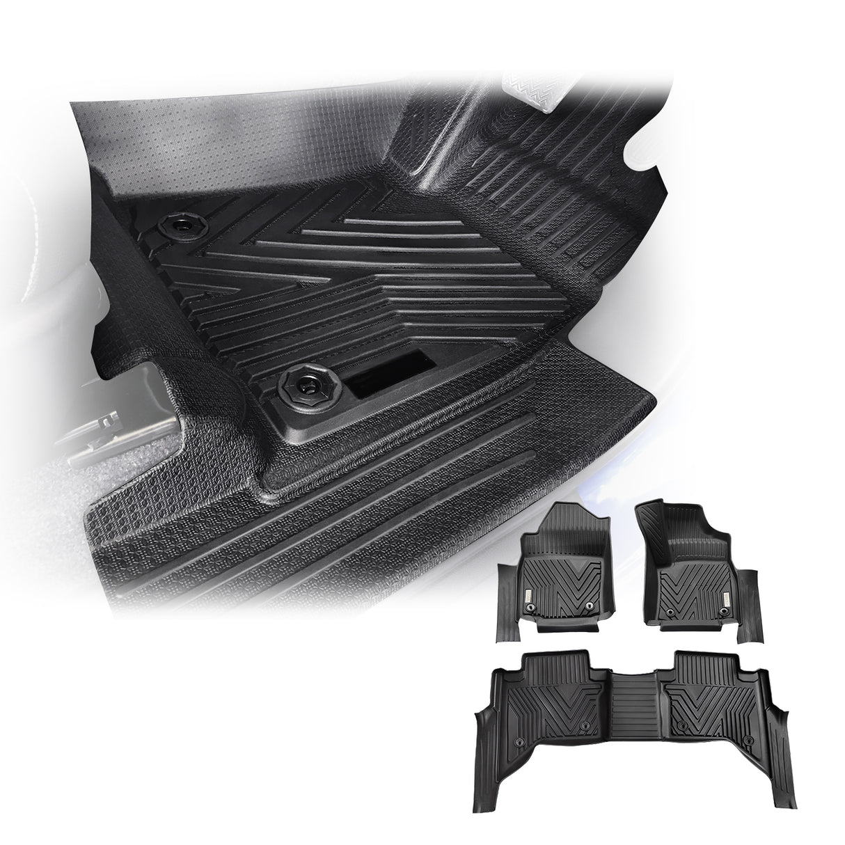 Injection 5D TPE Car Floor Mats for Toyota Hilux Auto Transmission Dual Cab 2015-Onwards