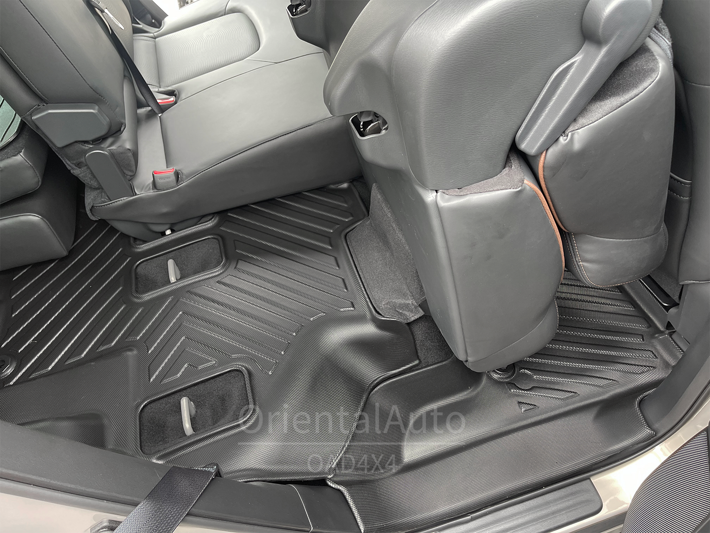 3 Rows 5D Floor Mats & 3D Cargo Mat for Nissan Patrol Y62 2012-Onwards Door Sill Covered Car Floor Mats with Upper Detachable Carpet + Boot Mat
