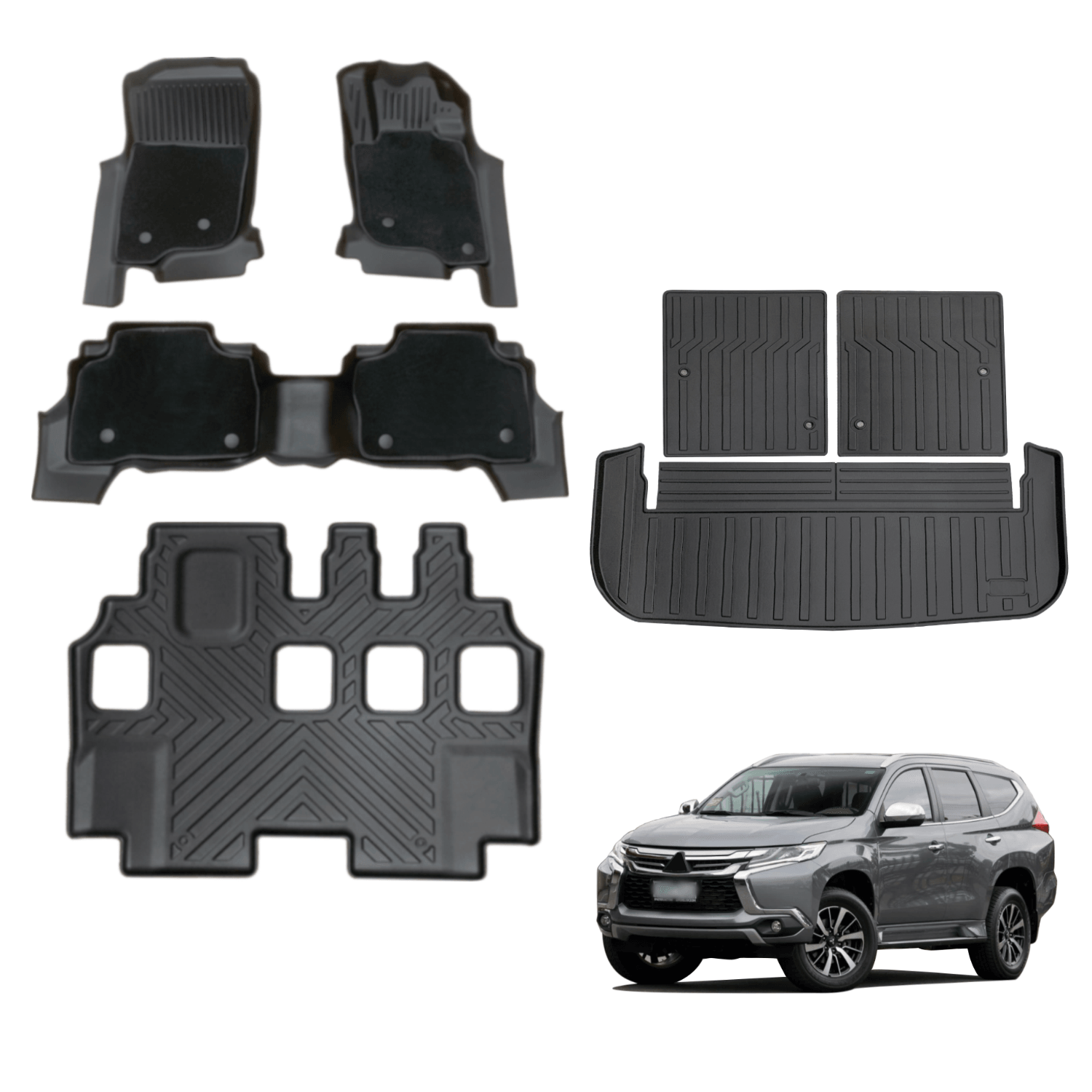 Genuine Mitsubishi Floor Carpet Mats – Set Of 4 – Pajero LWB Front & Rear – MZ330357 / U803PCM07