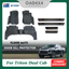 Pre-order 5D TPE Floor Mats & Black Door Sill Protector for Mitsubishi Triton Dual Cab MQ MR 2015-2024 Door Sill Covered Tailored Car Mats