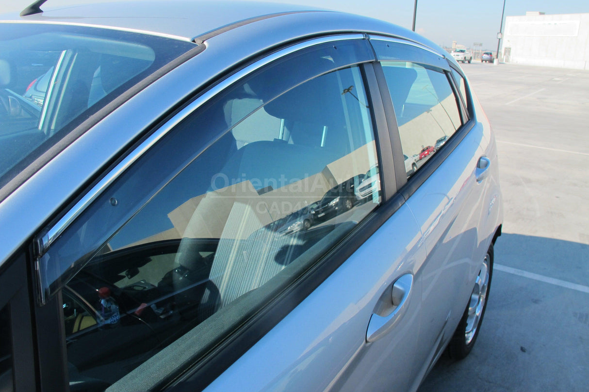 Chrome Edge Weather Shields for Ford Fiesta Hatch 2008-2019
