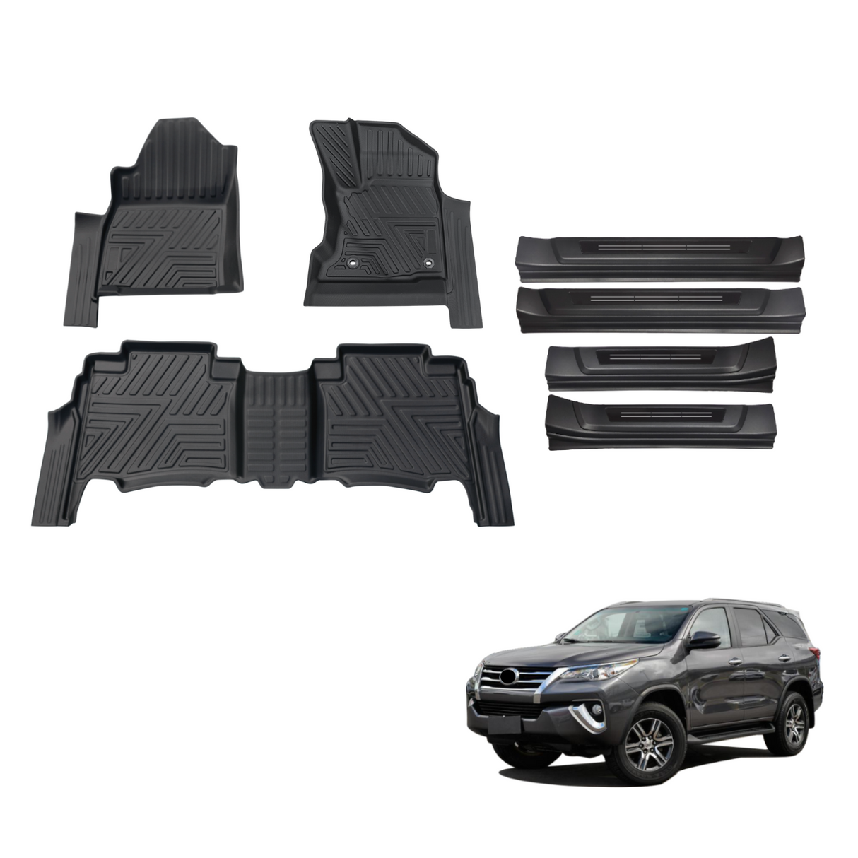 Pre-order Floor Mats & Door Sill Protector for Toyota Fortuner 2015-Onwards