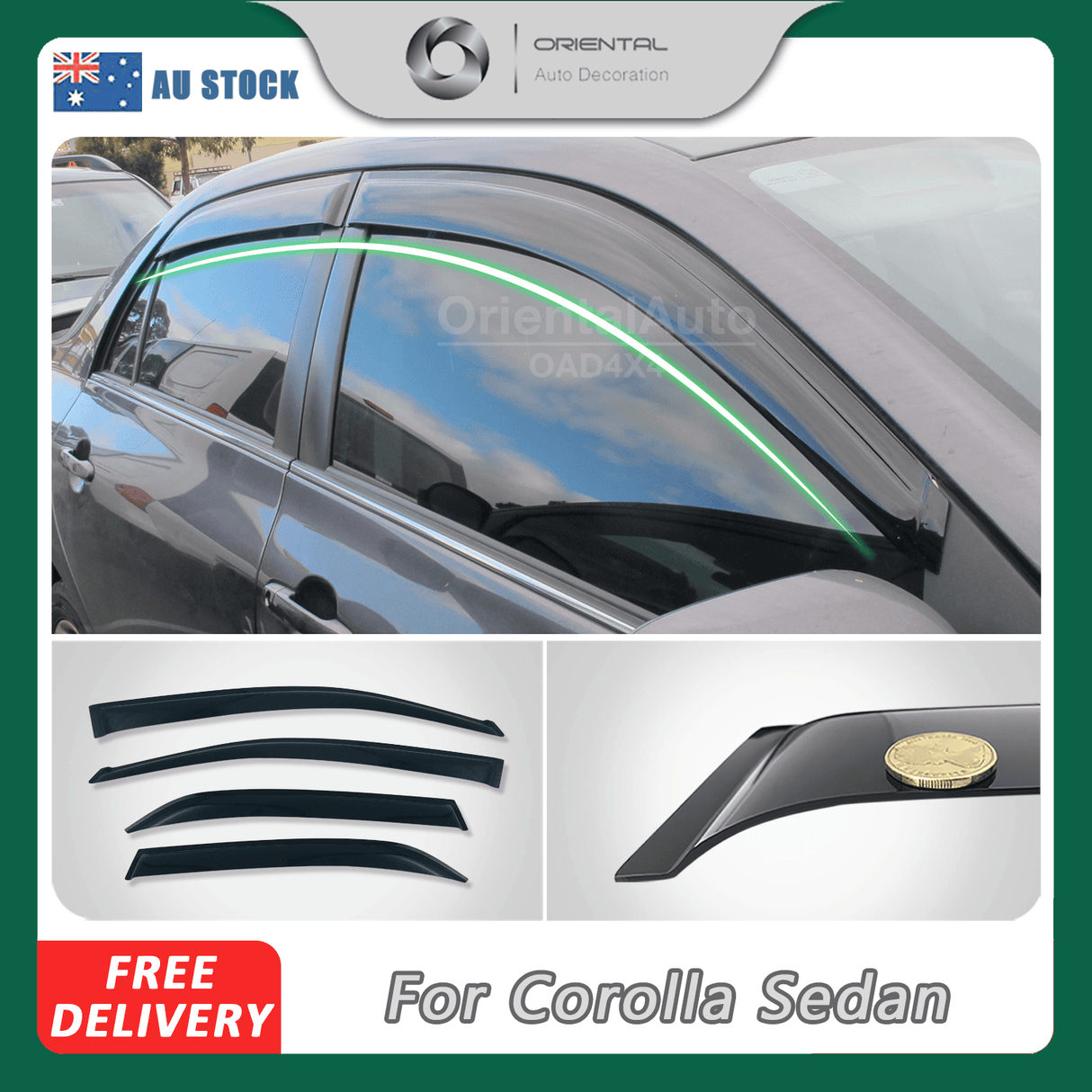 Weather Shields for Toyota Corolla Sedan 2007-2013