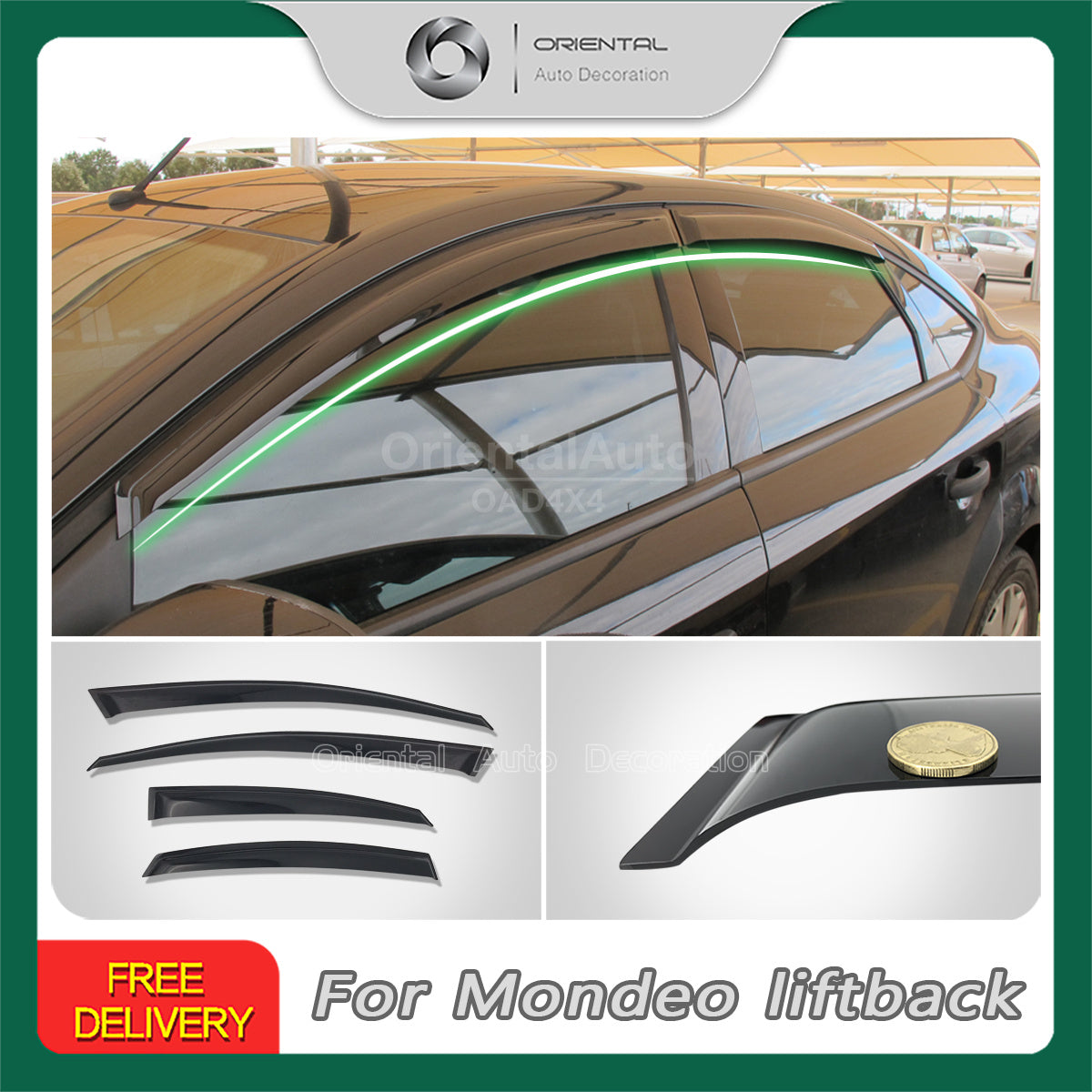 Premium Weathershields Weather Shields Window Visor For Ford Mondeo Liftback MB MC Series 2009-2014