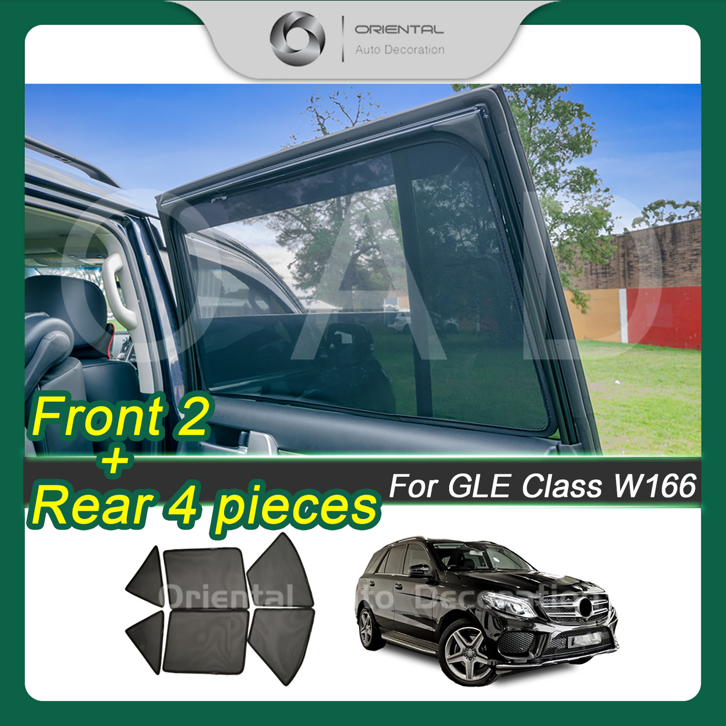 6PCS Magnetic Sun Shade for Mercedes-Benz GLE 2015-2019 W166 Window Sun Shades UV Protection Mesh Cover