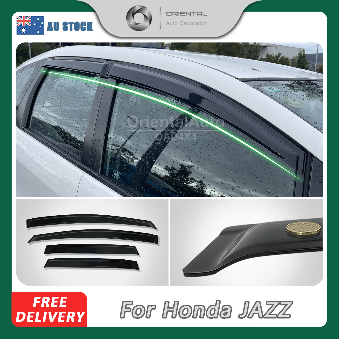 Luxury Weathershields Weather Shields Window Visor For Honda Jazz GE 2008-2014