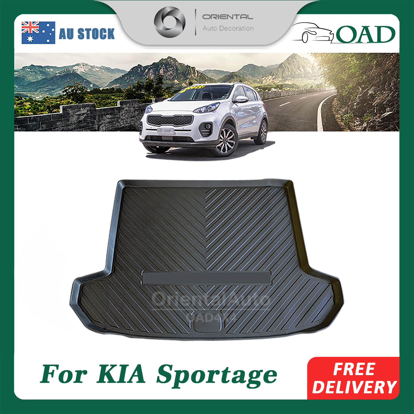 OAD 3D TPE Boot Mat for KIA Sportage QL series 2015-2021 Cargo Mat Trunk Mat Boot Liner