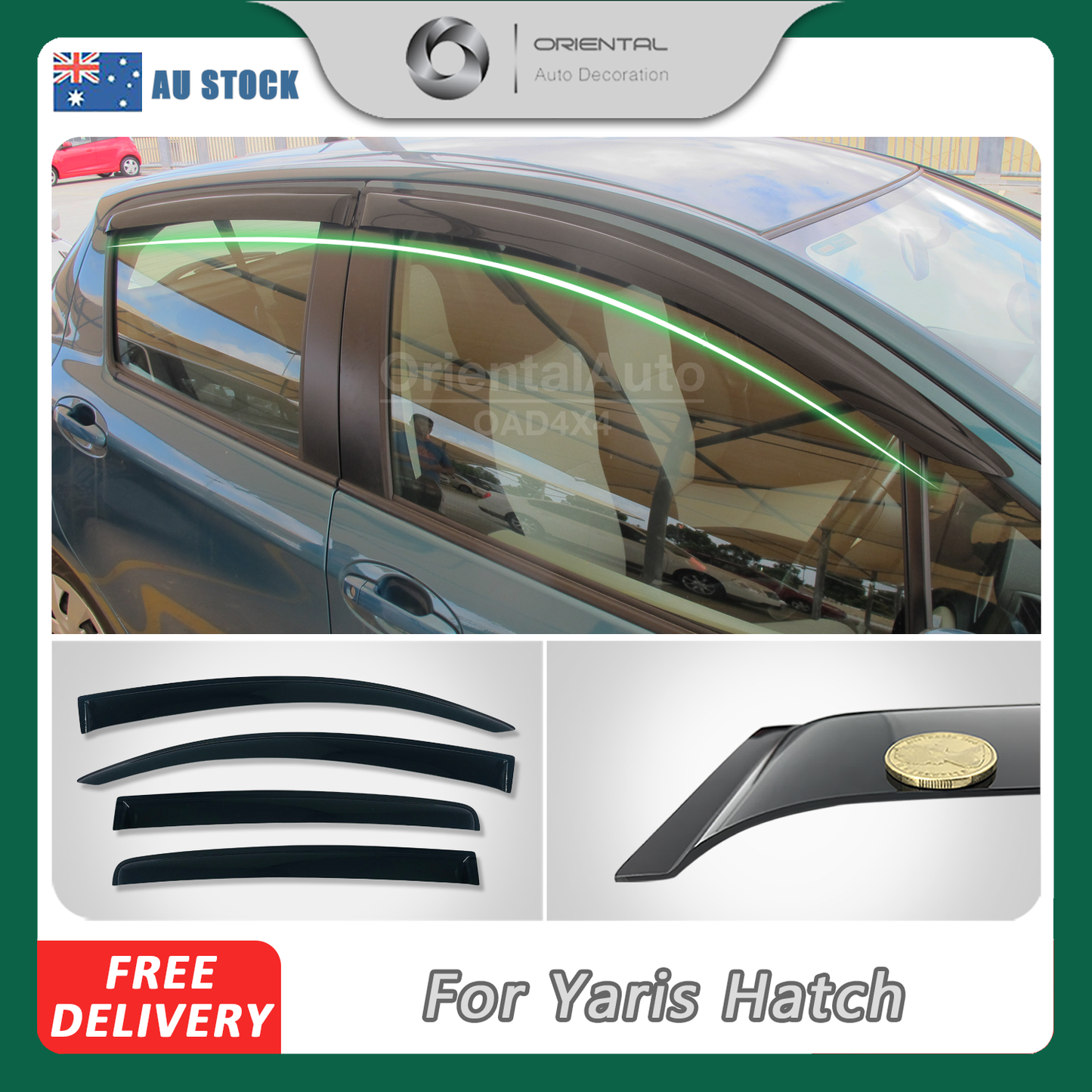 Premium Weathershields For Toyota Yaris Hatch 5D 2011-2020 Weather Shields Window Visor