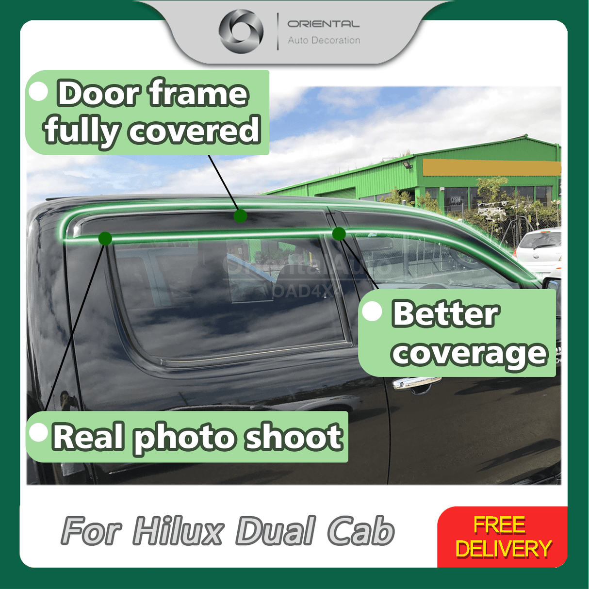 Injection Weather Shields for Toyota Hilux Dual Cab 2005-2015