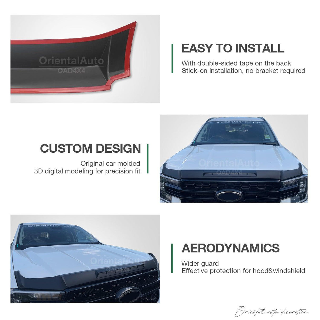 Bonnet Protector & Injection Weather Shields for Ford Everest Next-Gen 2022-Onwards