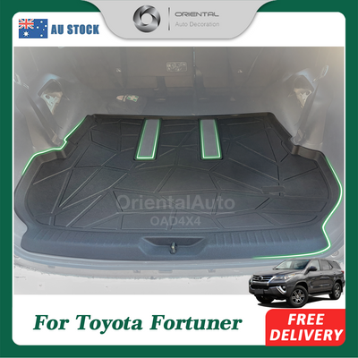 OAD 3D TPE Boot Mat for Toyota Fortuner 2015+ with Inner Rear Step Panel Covered Cargo Mat Trunk Mat Boot Liner