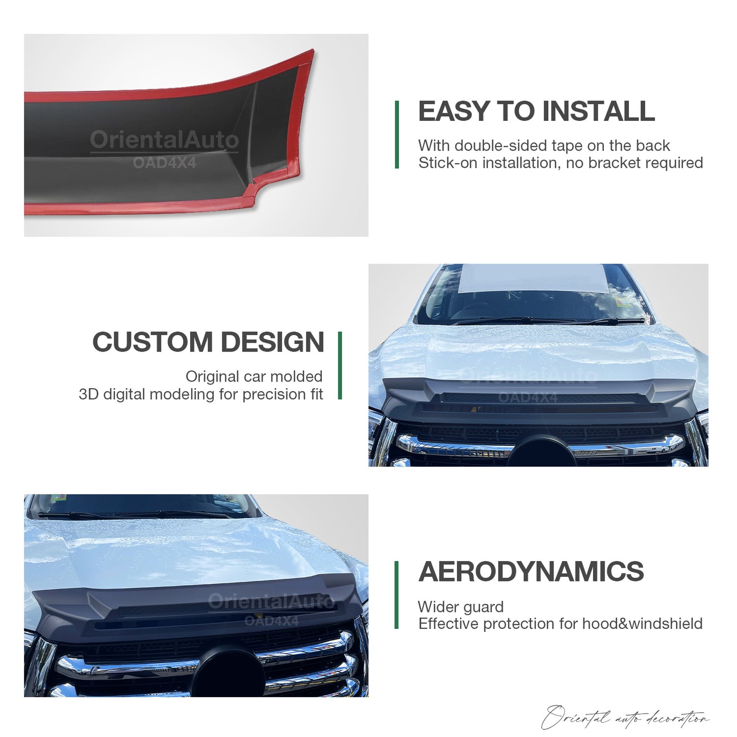 Injection Modeling Bonnet Protector & Injection Weathershields for GWM Cannon Weather Shields Window Visor + Hood Protector Guard