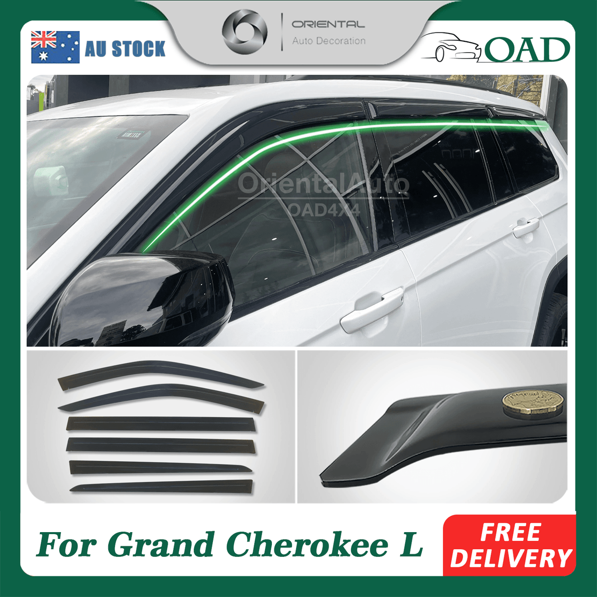Weather Shields for Jeep Grand Cherokee L WL Series 7 Seater 2021-onwards 6PCS