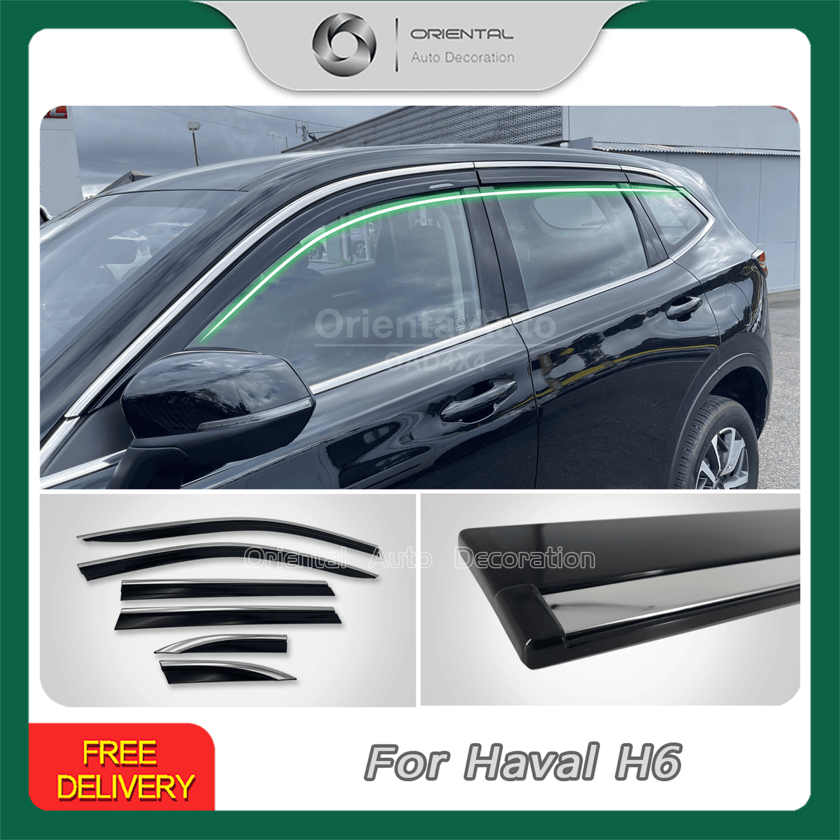 Stainless Edge Weather Shields for Haval H6 B01 Series 2021-Onwards 6PCS