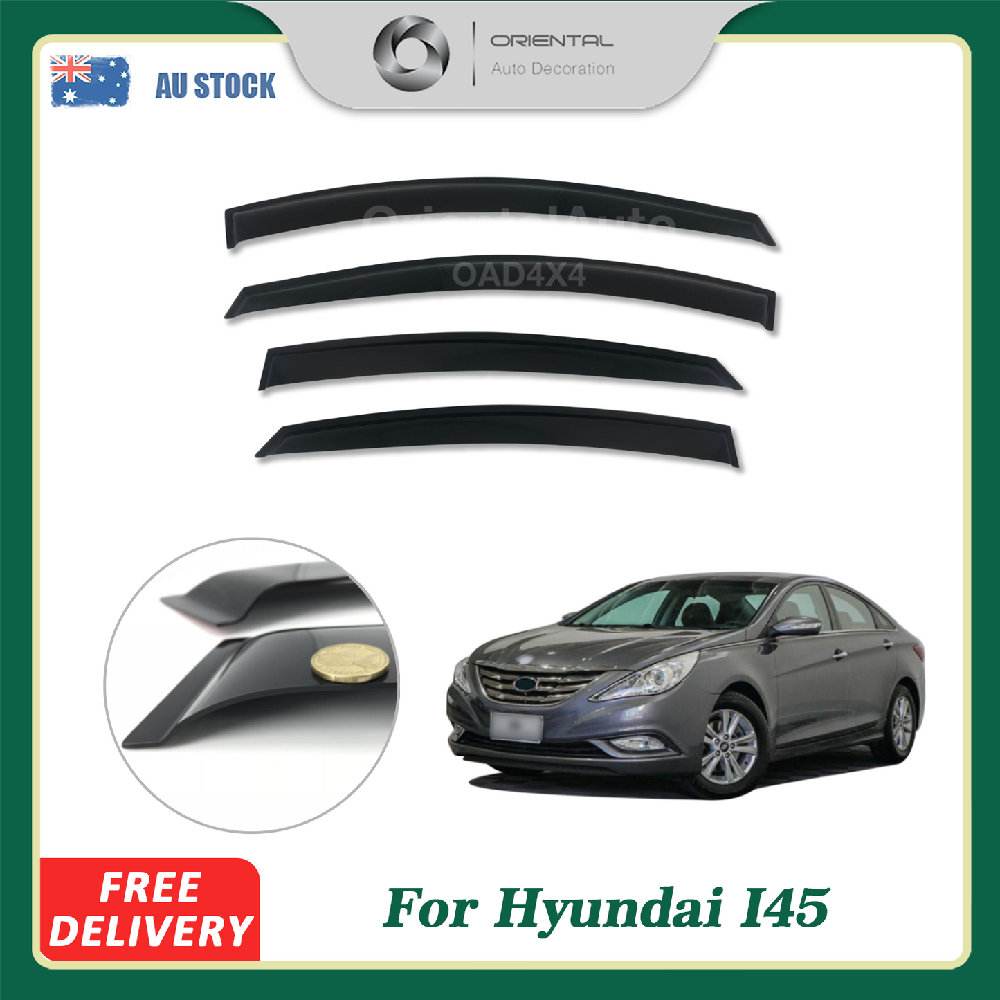 Premium Weathershields Weather Shields Window Visor For Hyundai I45 2010-2019