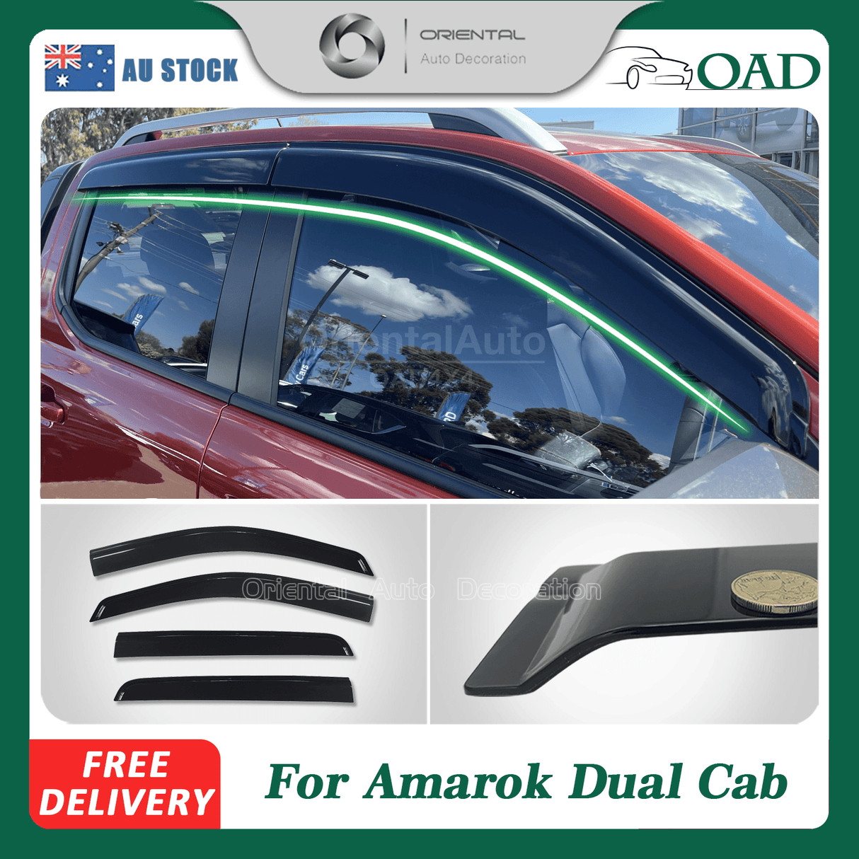 Injection Weather Shields for Volkswagen All-New Amarok Dual Cab NF Series 2023-Onwards