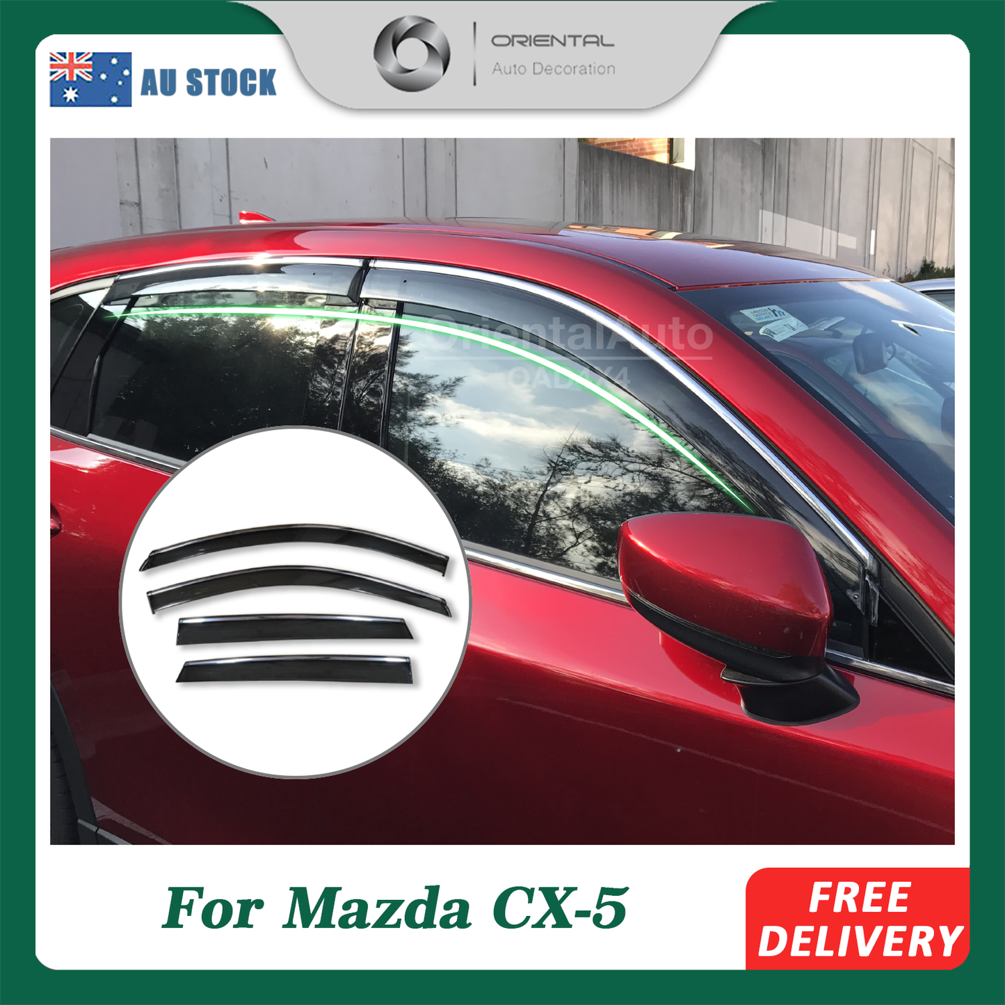 Injection Chrome Weathershields For Mazda KF Series CX5 2017+ Weather Shields Window Visor