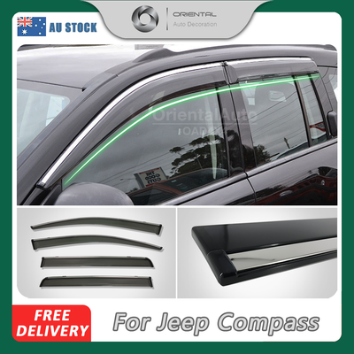 Injection Stainless Weathershields For Jeep Compass 2007-2017 Weather Shields Window Visor