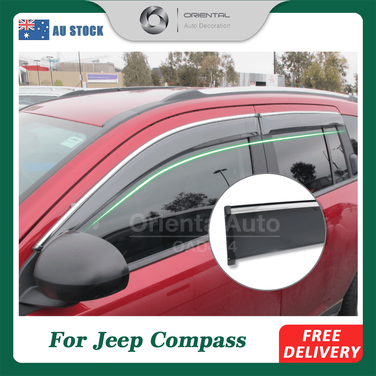 Chrome Edge Weather Shields for Jeep Compass 2007-2017