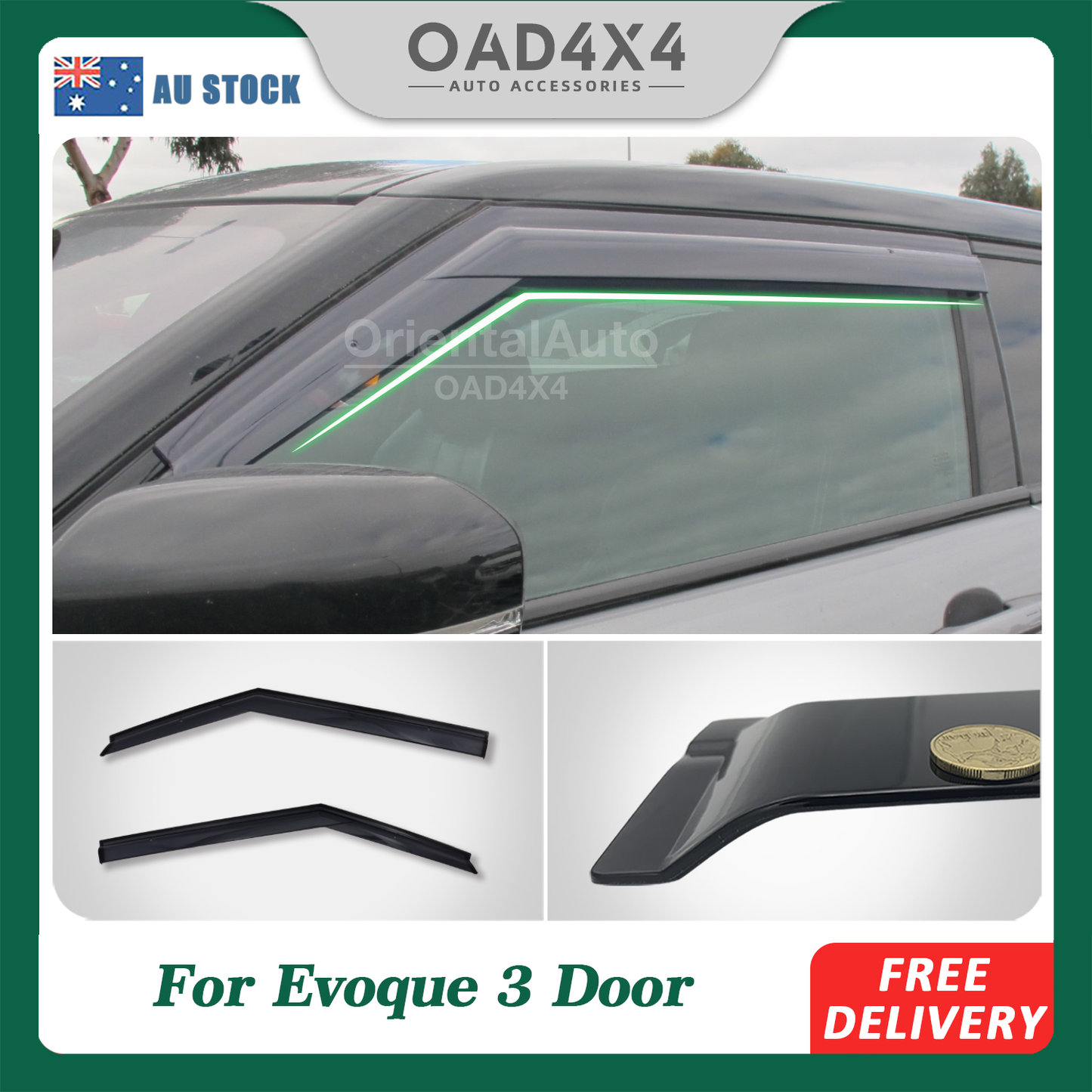 Injection Weathershields For Land Rover Range Rover Evoque 3D L538 2011-2018 Weather Shields Window Visor