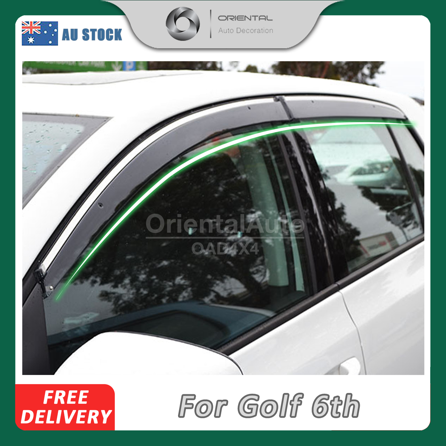 Injection Stainless Weathershields For Volkswagen Golf 6th 2009-2013 MK6 Weather Shields Window Visor