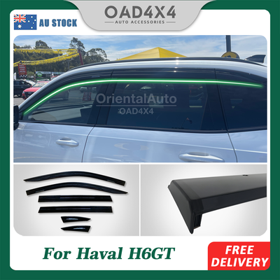 Injection 6pcs Weather Shields for Haval H6GT B03 Series Weathershields Window Visors Weather Shield