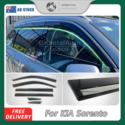 Injection Stainless 6pcs Weathershields for KIA Sorento MQ4 2020+ Weather Shields Window Visor