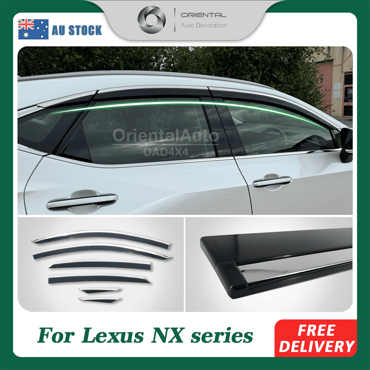 Stainless Edge Weather Shields for Lexus NX Series 2022-Onwards 6PCS