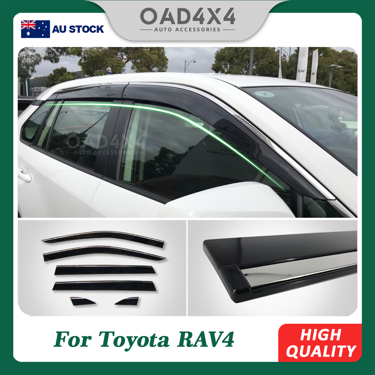 Stainless Edge Weather Shields for Toyota RAV4 RAV 4 2019-Onwards 6PCS