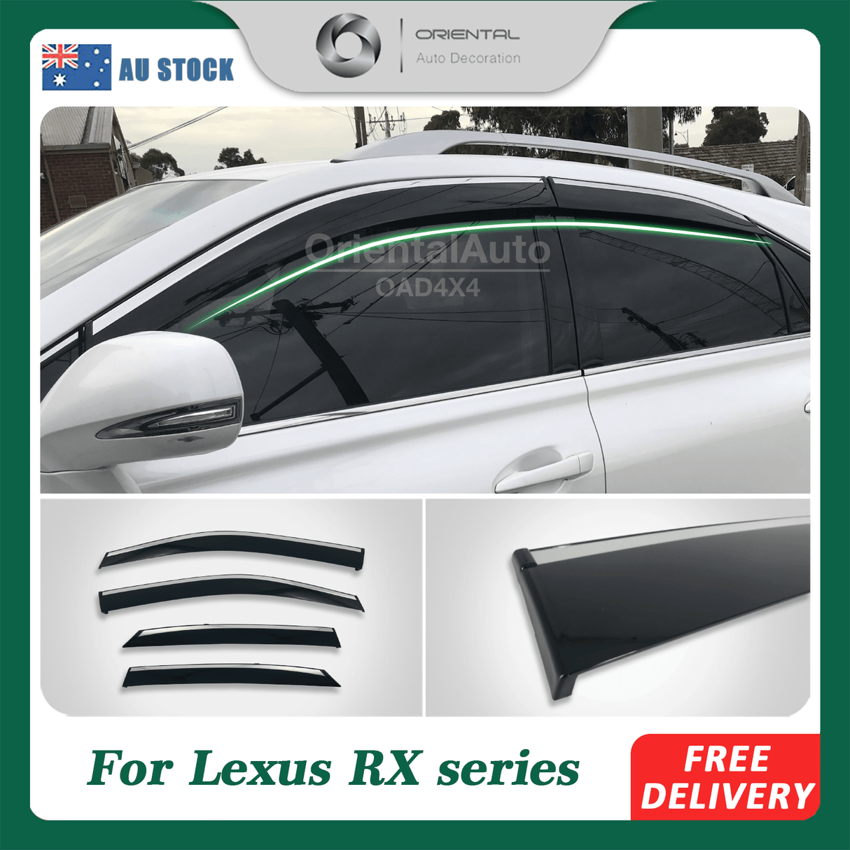 Stainless Edge Weather Shields for Lexus RX270/350/450H 2009-2015