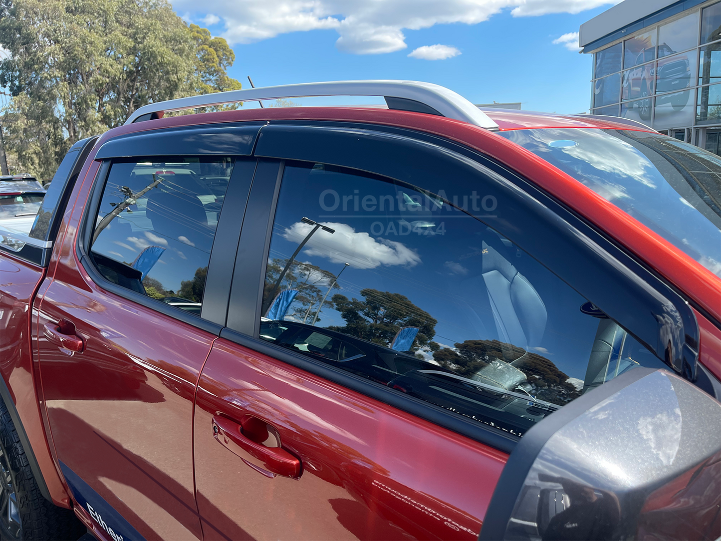 Injection Weather Shields & BLACK Door Sills Protector for Ford Ranger Dual Cab Next-Gen 2022+ Window Visors Weathershield Scuff Plates