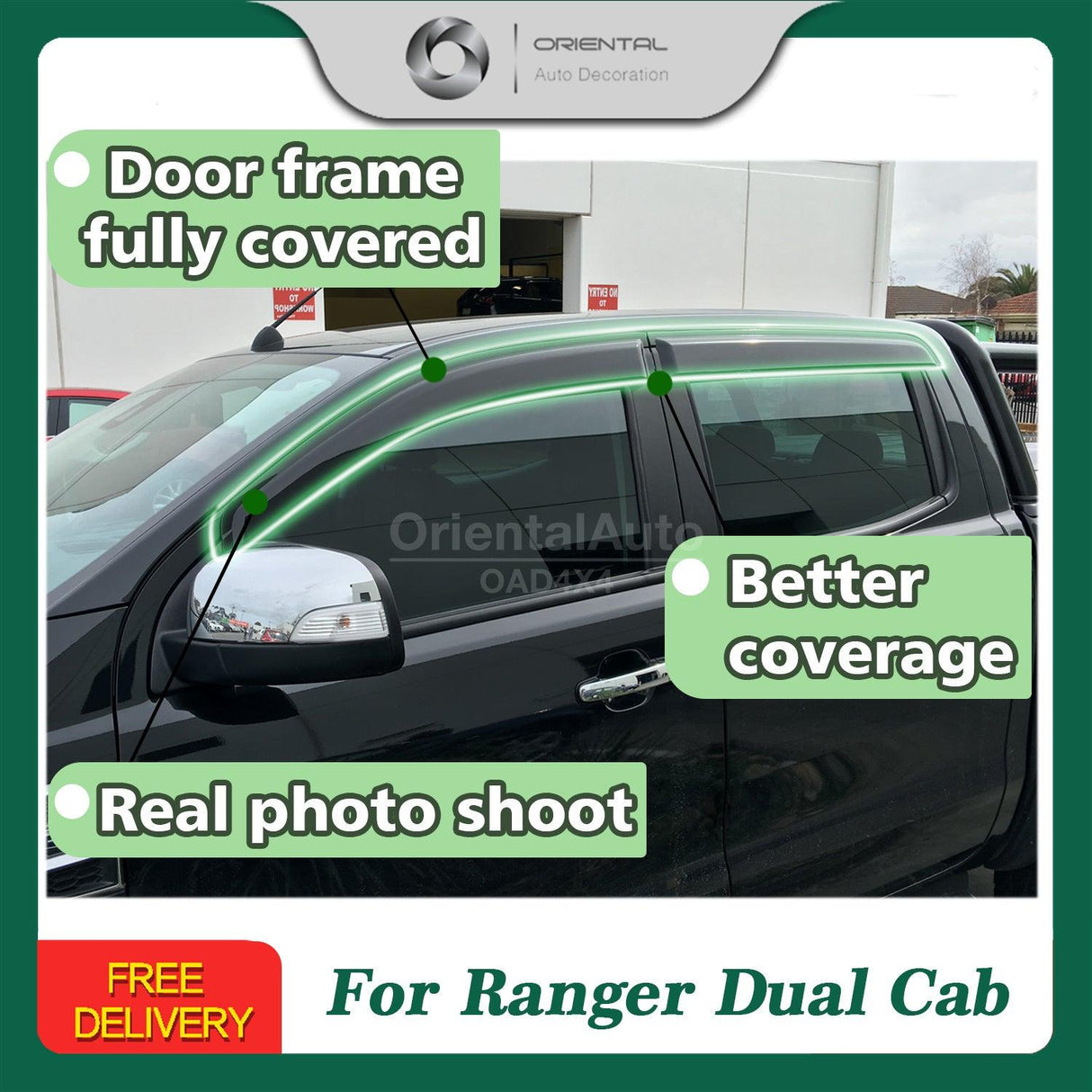 Injection Weather Shields for Ford Ranger PX/PX2/PX3 Dual Cab 2011-2022