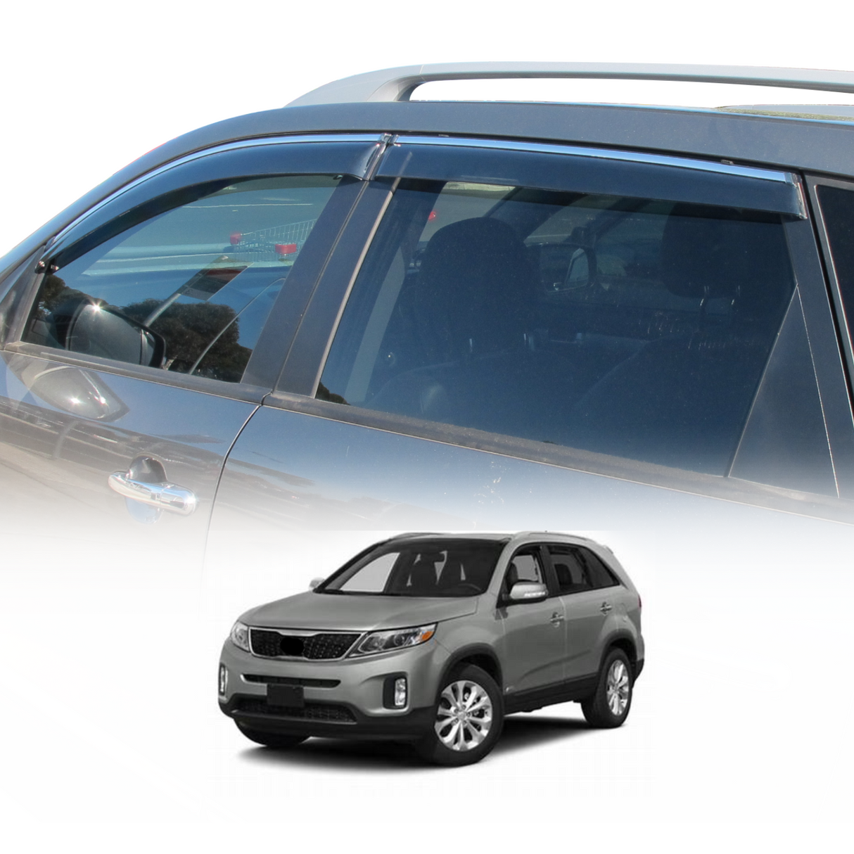 Chrome Edge Weather Shields for KIA Sorento XM Series 2009-2015