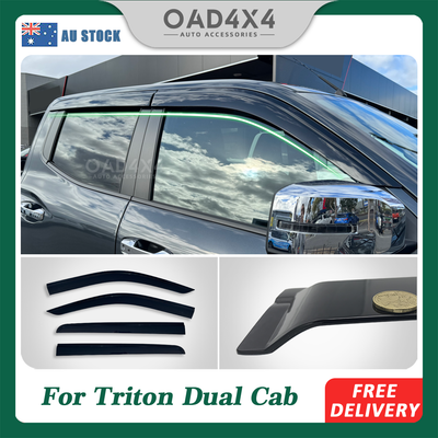 Injection Weathershields Weather Shields Window Visor For Mitsubishi Triton MV Series Dual Cab 2024