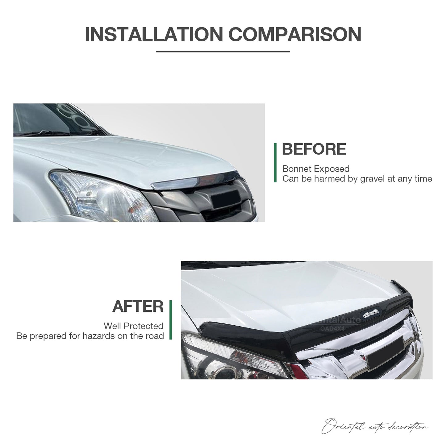 Injection Modeling Exclusive Bonnet Protector for ISUZU DMAX/D-MAX 2012-2016 Hood Protector Bonnet Guard