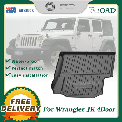 3D TPE Boot Mat for Jeep Wrangler JK 4Door 2007-2018 Cargo Mat Trunk Mat Boot Liner