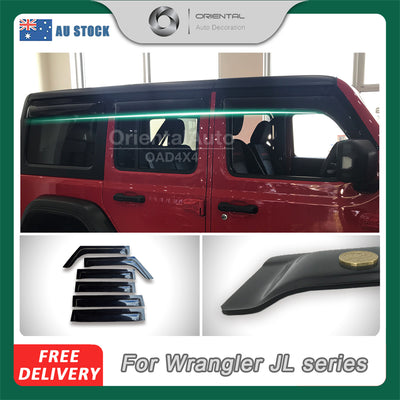 NEW Luxury 6pcs Weathershields Weather Shields Window Visor For Jeep Wrangler JL series 2018+