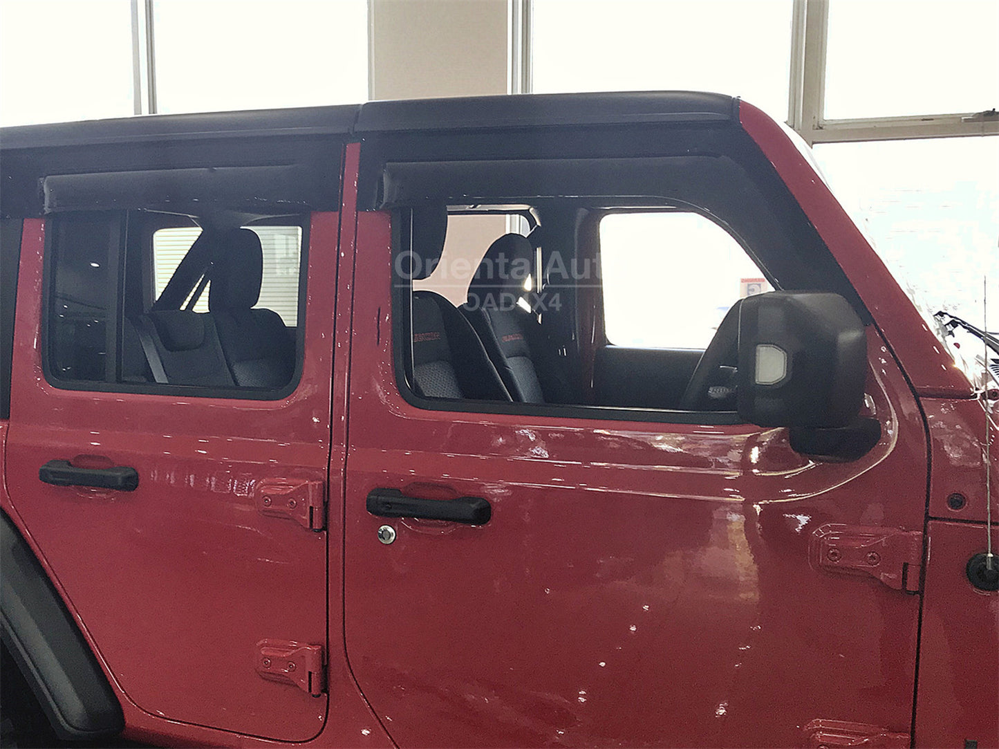 Injection Modeling Bonnet Protector & NEW Luxury Weathershield for Jeep Wrangler JL Series 2018-Onwards 4pcs Weather Shields Window Visor + Hood Protector Bonnet Guard